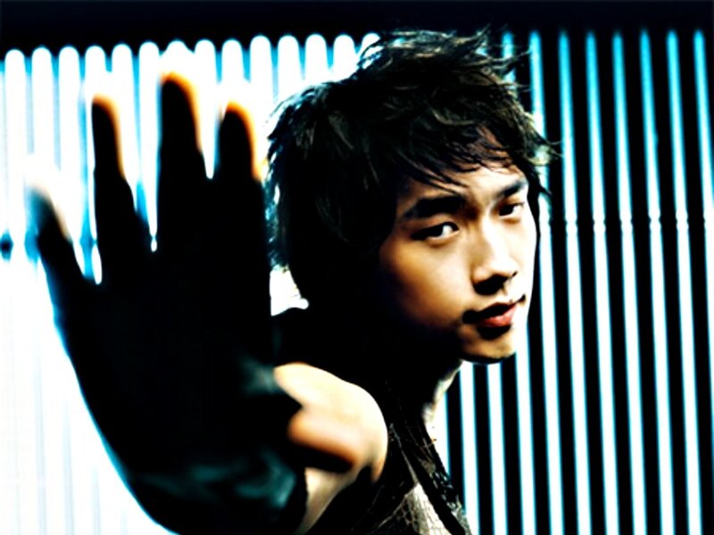 Man with Hand Raised — Black, Dramatic