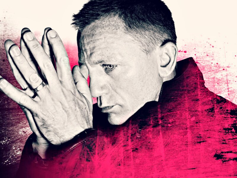 Man with Hands on Face — Red