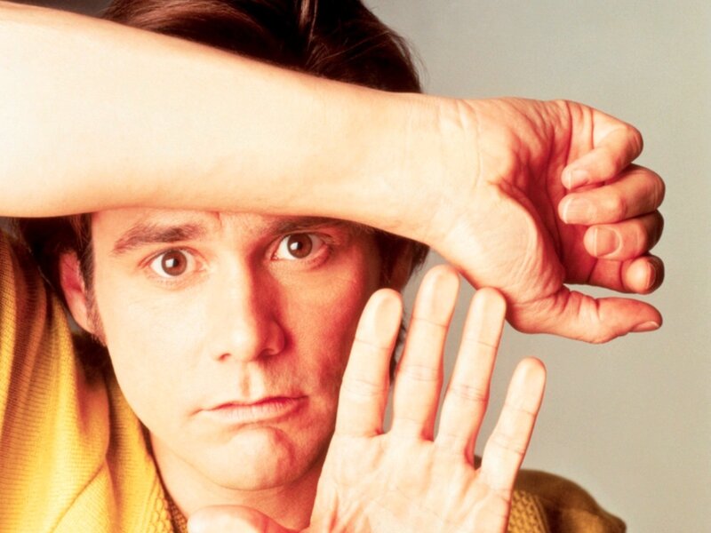 Man with Hands on Face — Yellow