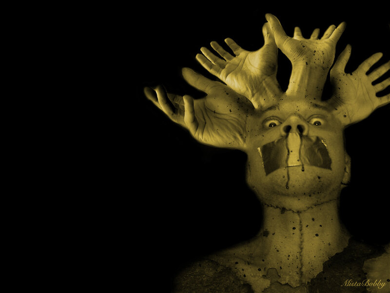 man with hands on head