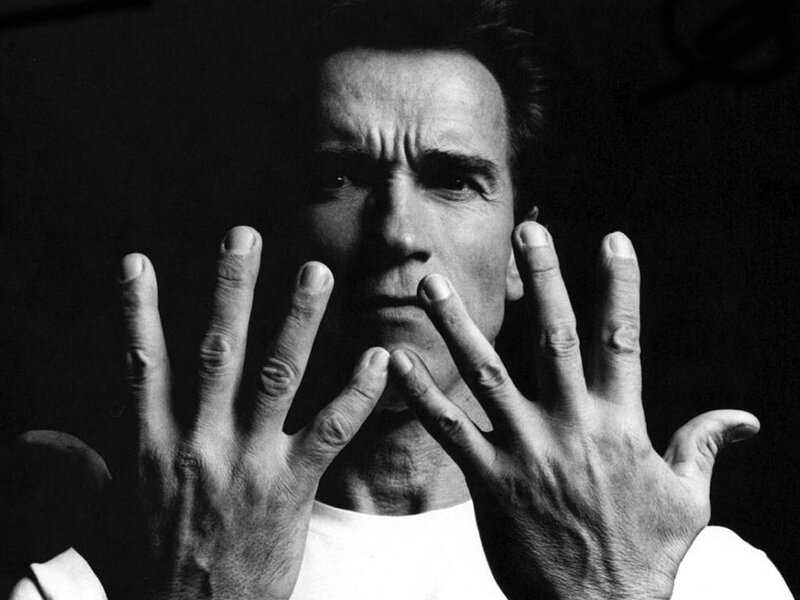 Man with Hands Up — Black, Dramatic, Photograph