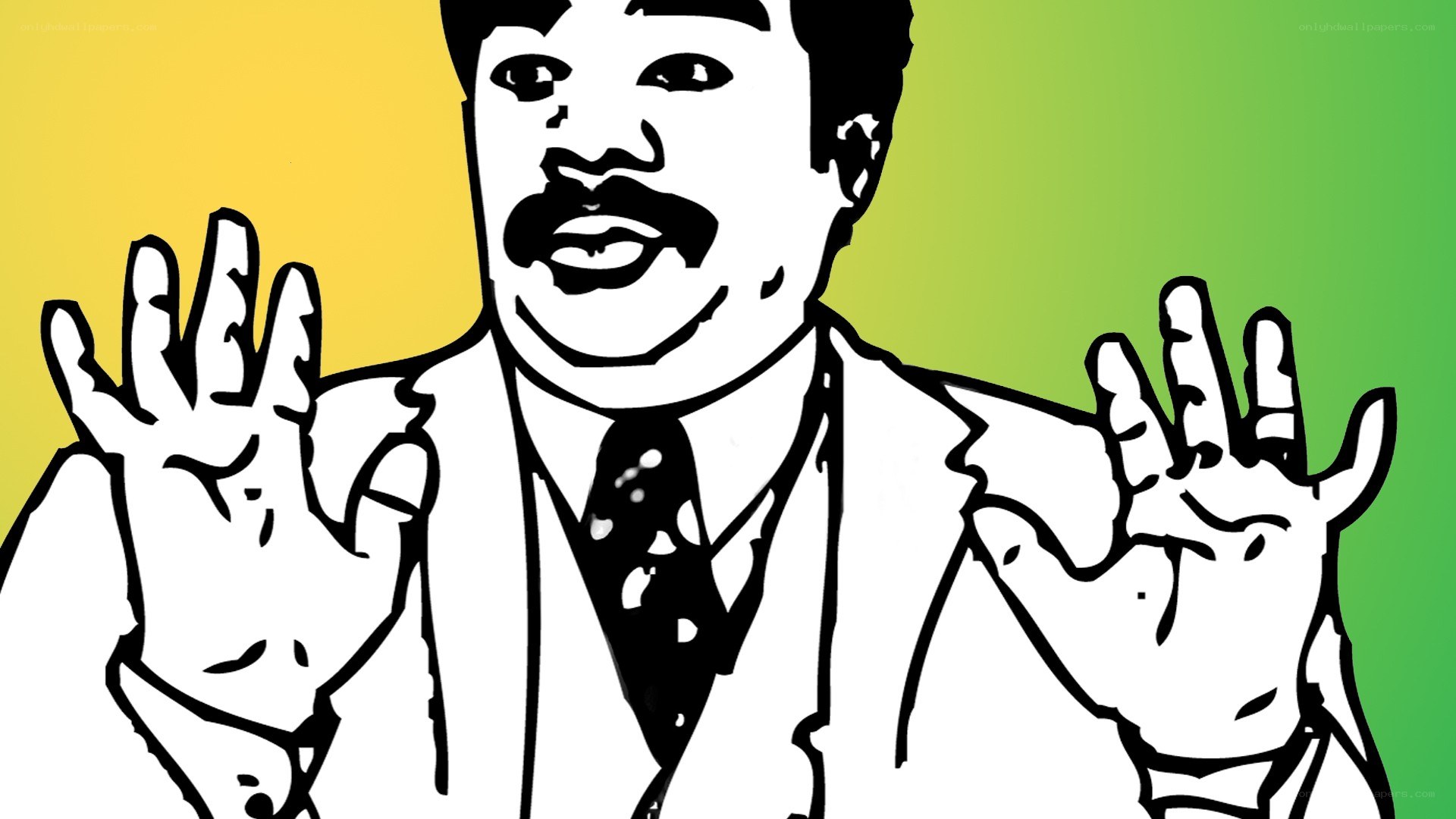 man with hands up cartoon
