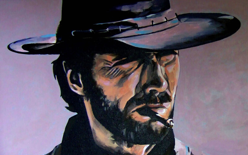 Man with Hat and Cigar — Black