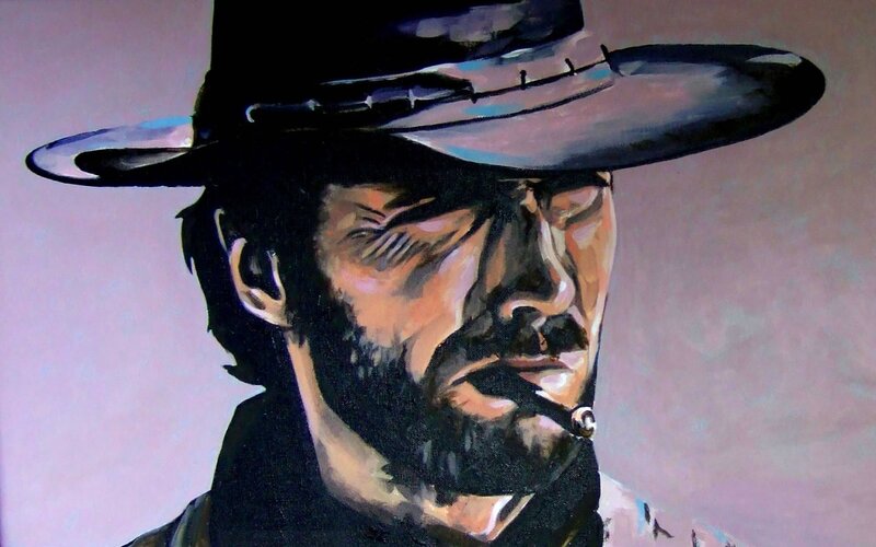 Man with Hat and Pipe — Black, Dramatic