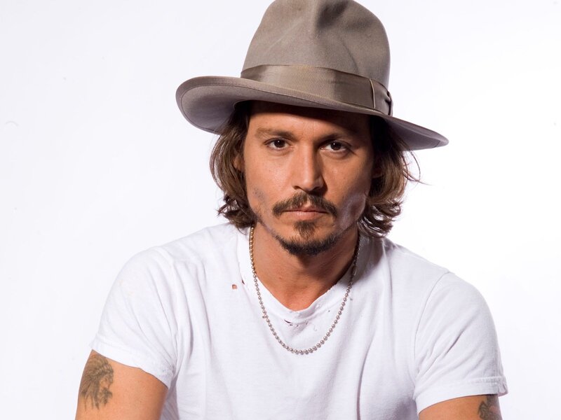 Man with Hat and Tattoos — White