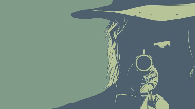 Man with Hat Holding Gun