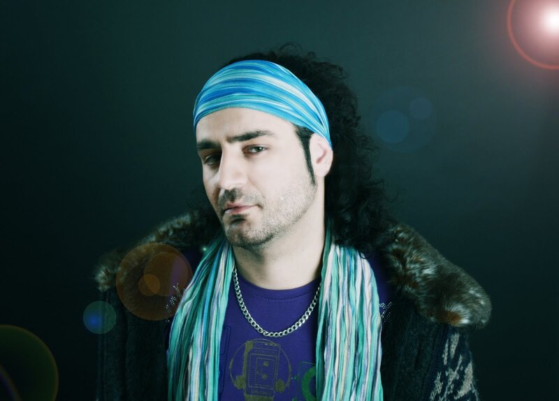 Man with Headband — Blue, Dramatic