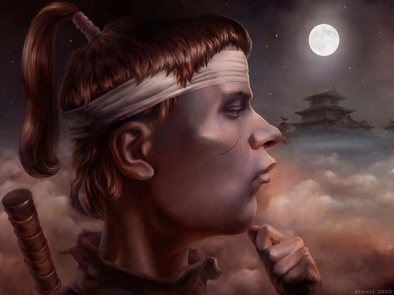 Man with Headband in Profile