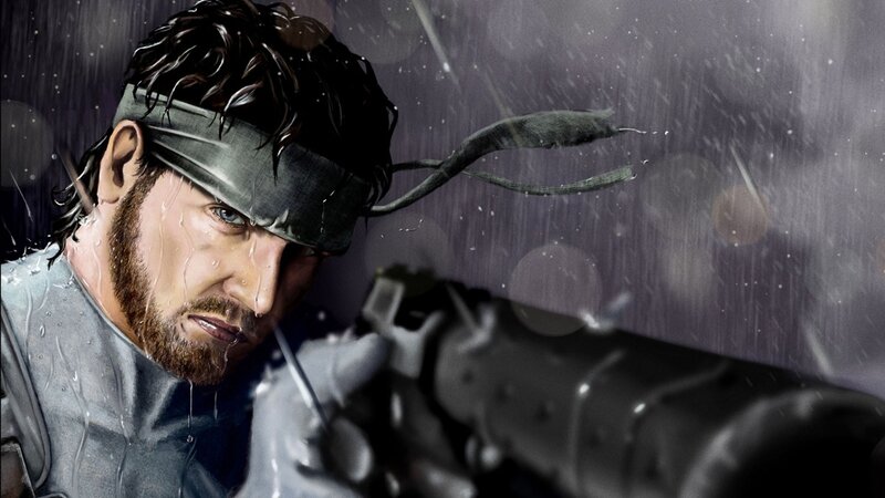 Man with Headband in Rain — Gray, Dramatic, Night, Digital Art