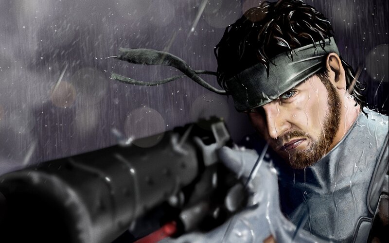 Man with Headband in Rain — Gray