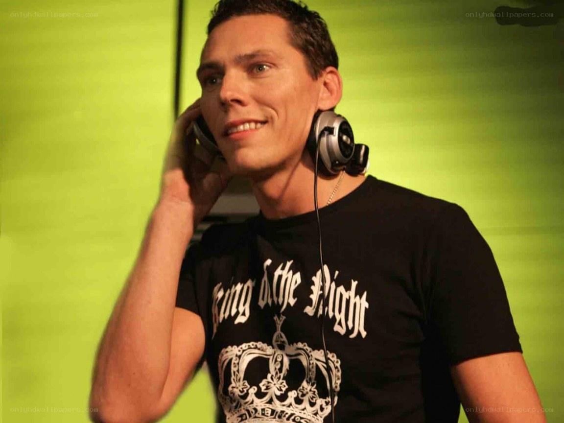 man with headphones at event