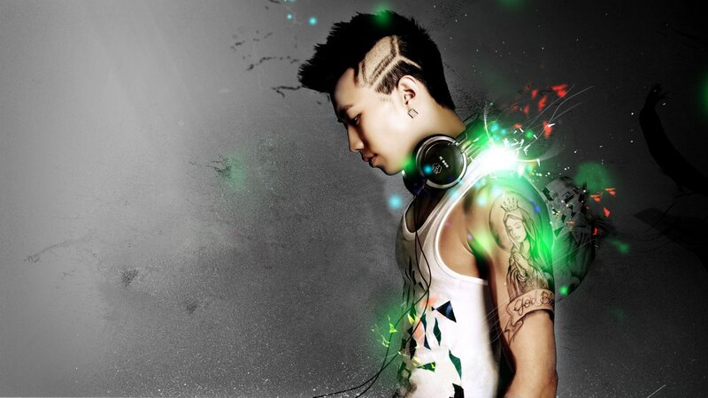 Man with Headphones — Black, Dramatic