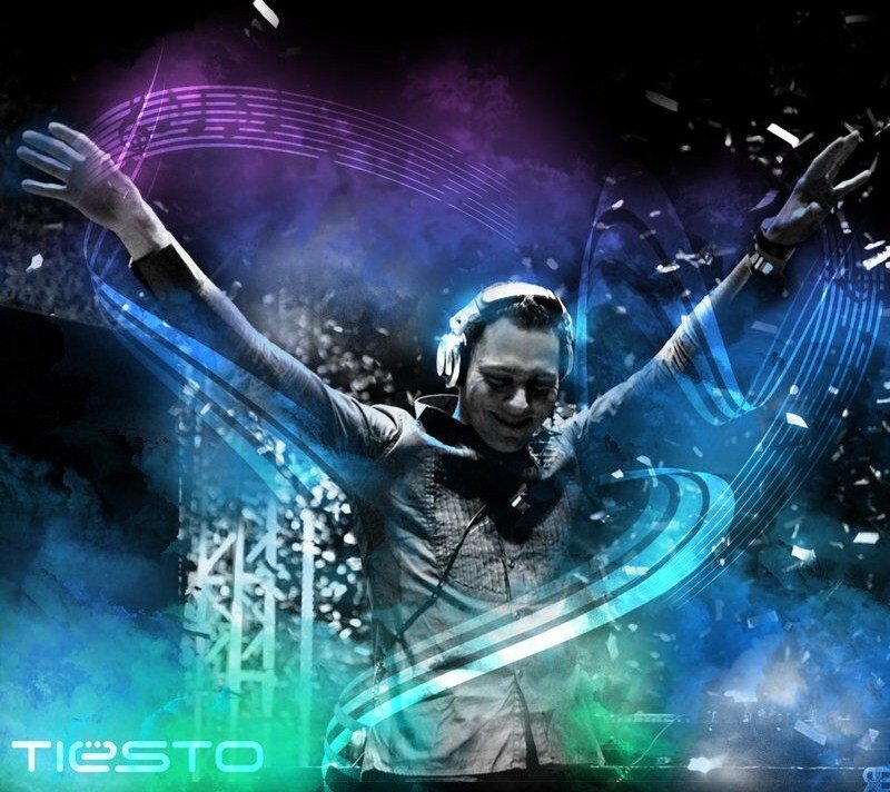 Man with Headphones — Blue, Energetic, Night