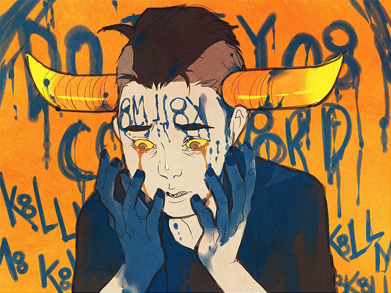 Man with Horns and Tears