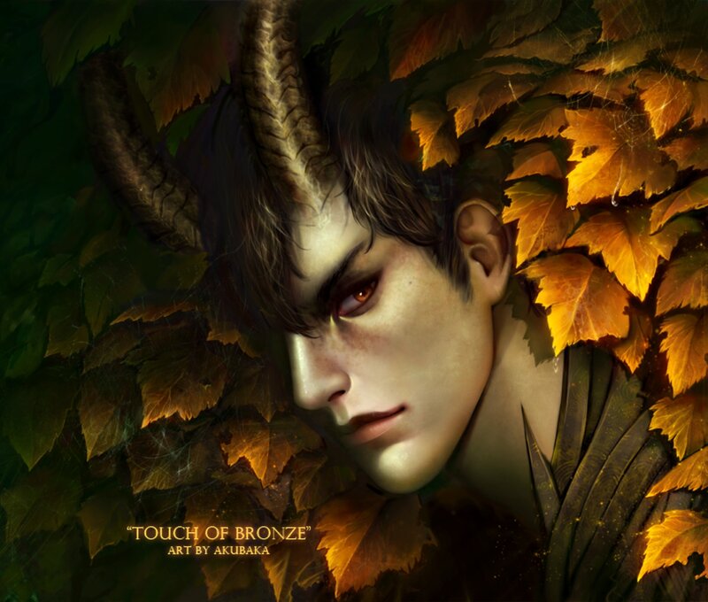 Man with Horns in Leaves