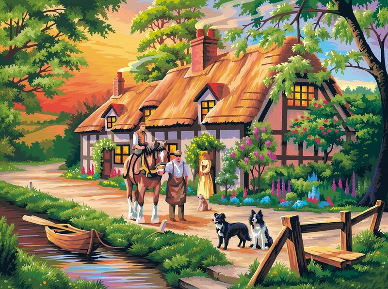 Man with Horse and Dogs