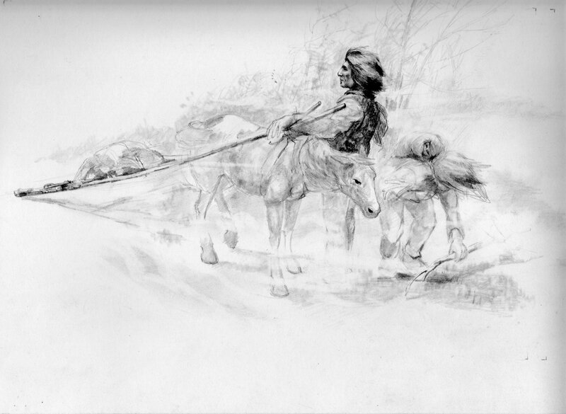 Man with Horse and Sled