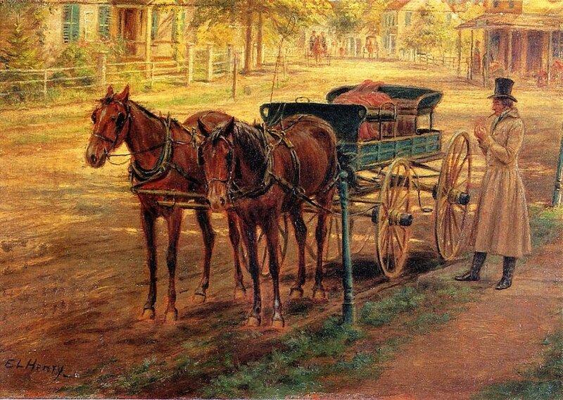 Man with Horse-drawn Carriage — Brown