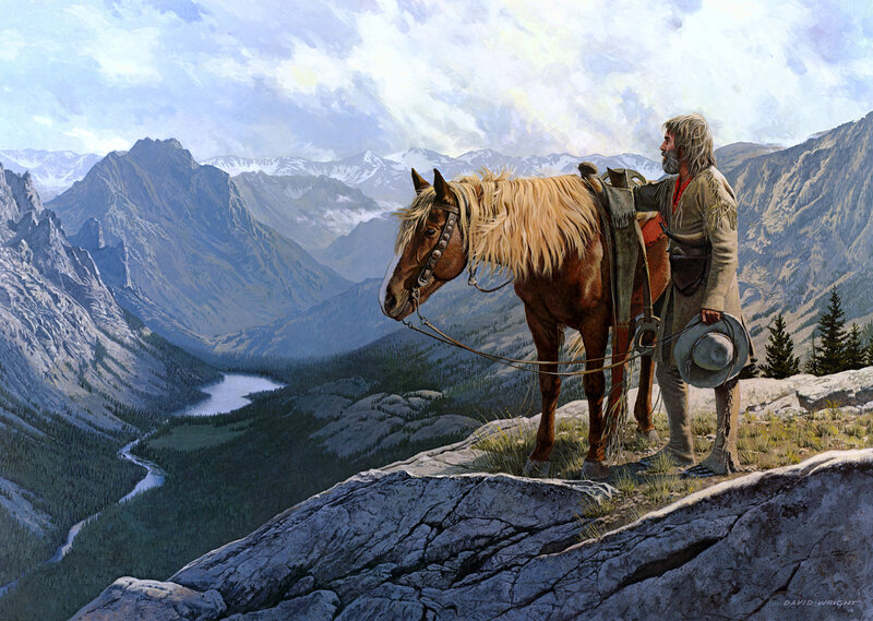 Man with Horse on Cliff
