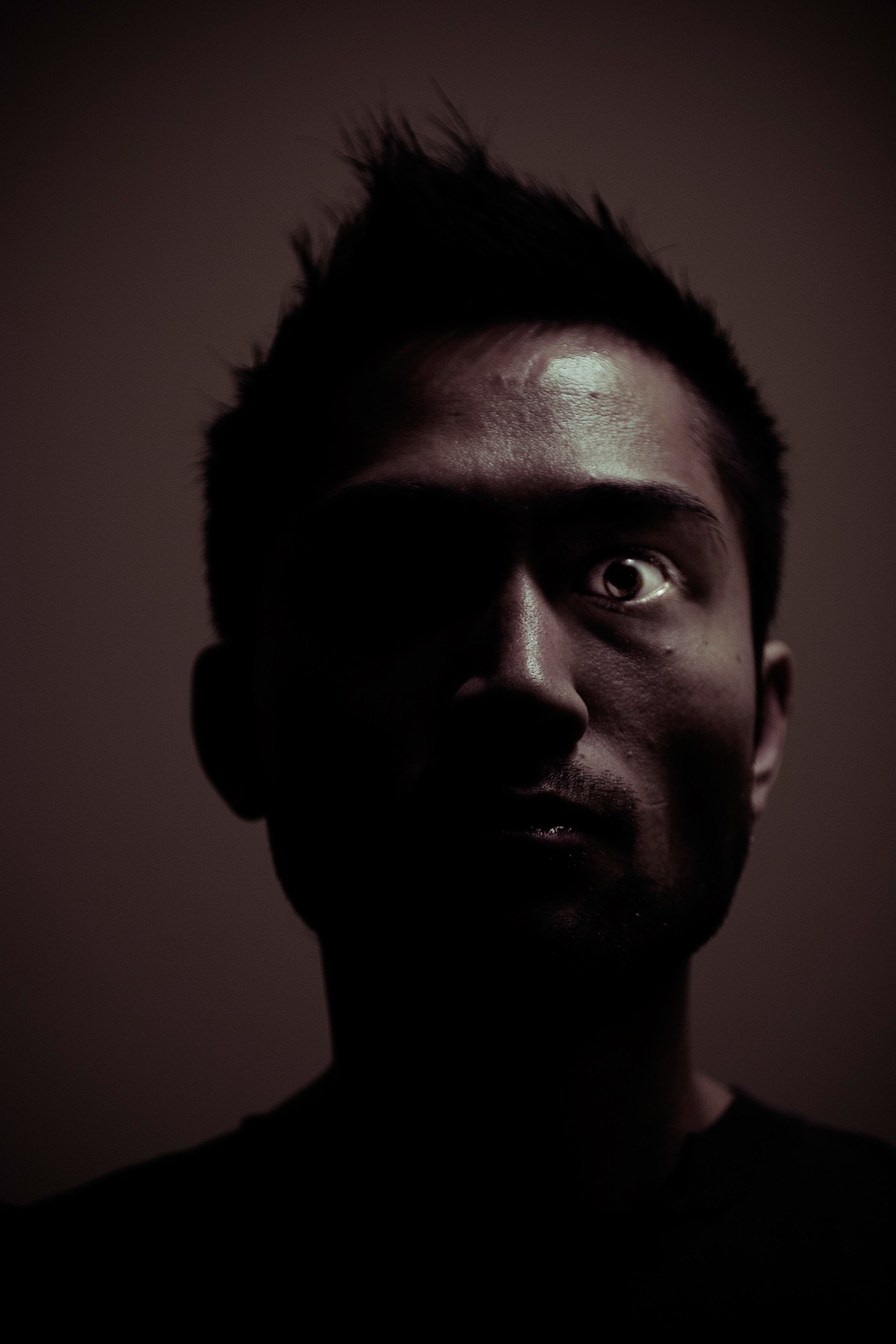 man with intense gaze
