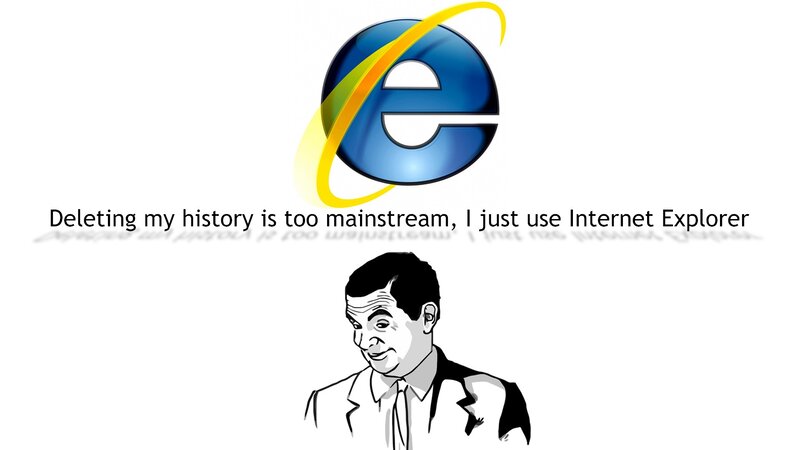 Man with Internet Explorer Logo