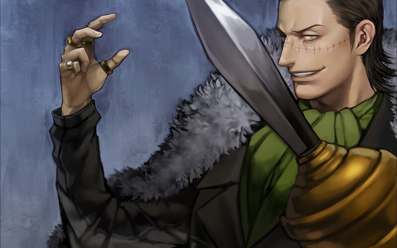Man with Knife and Scar