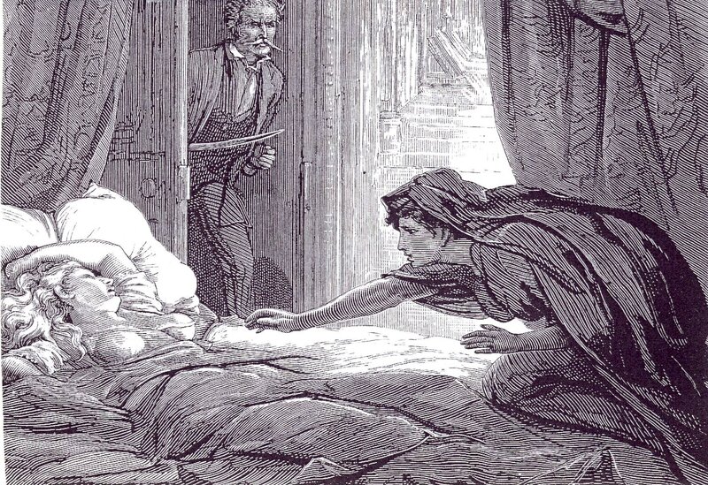 Man with knife at door