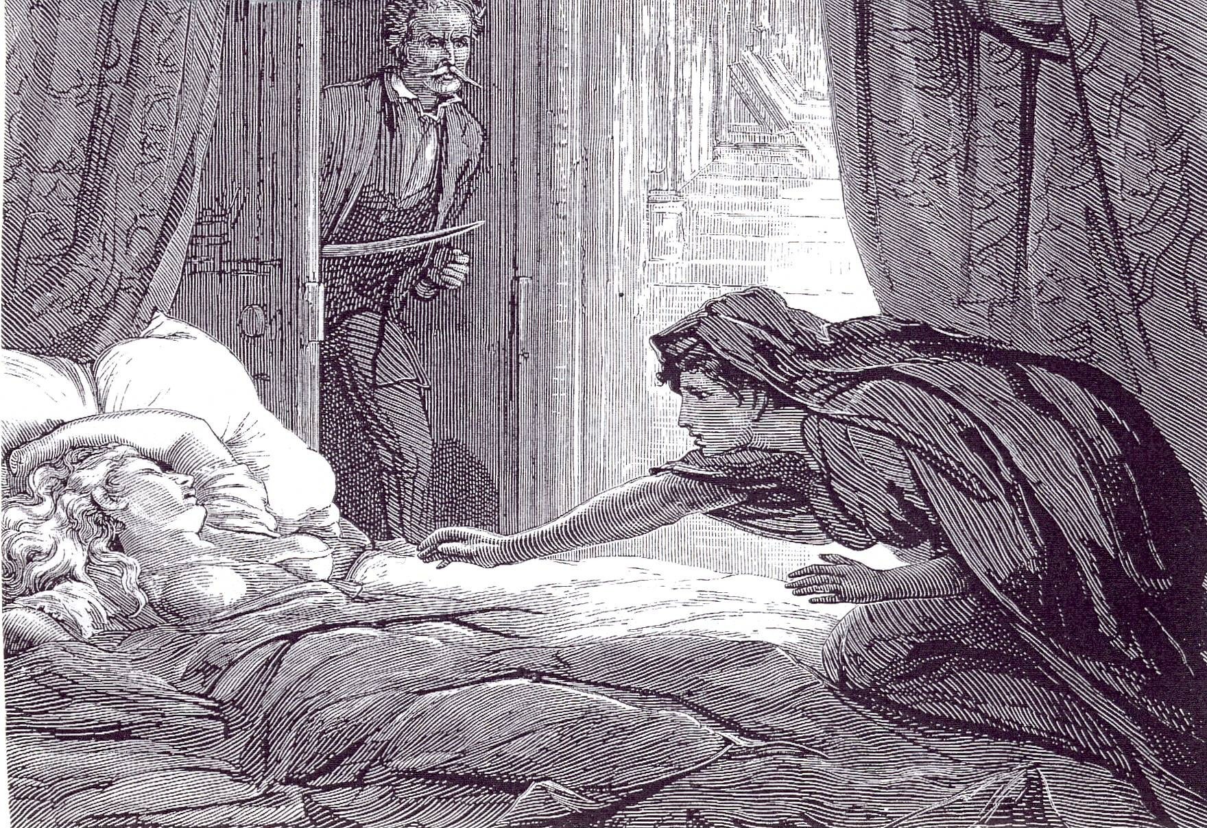 Man with knife at door