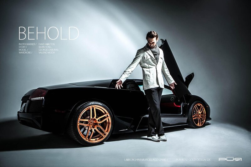 Man with Lamborghini sports car