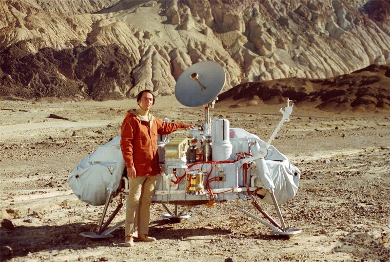 Man with Lander Model