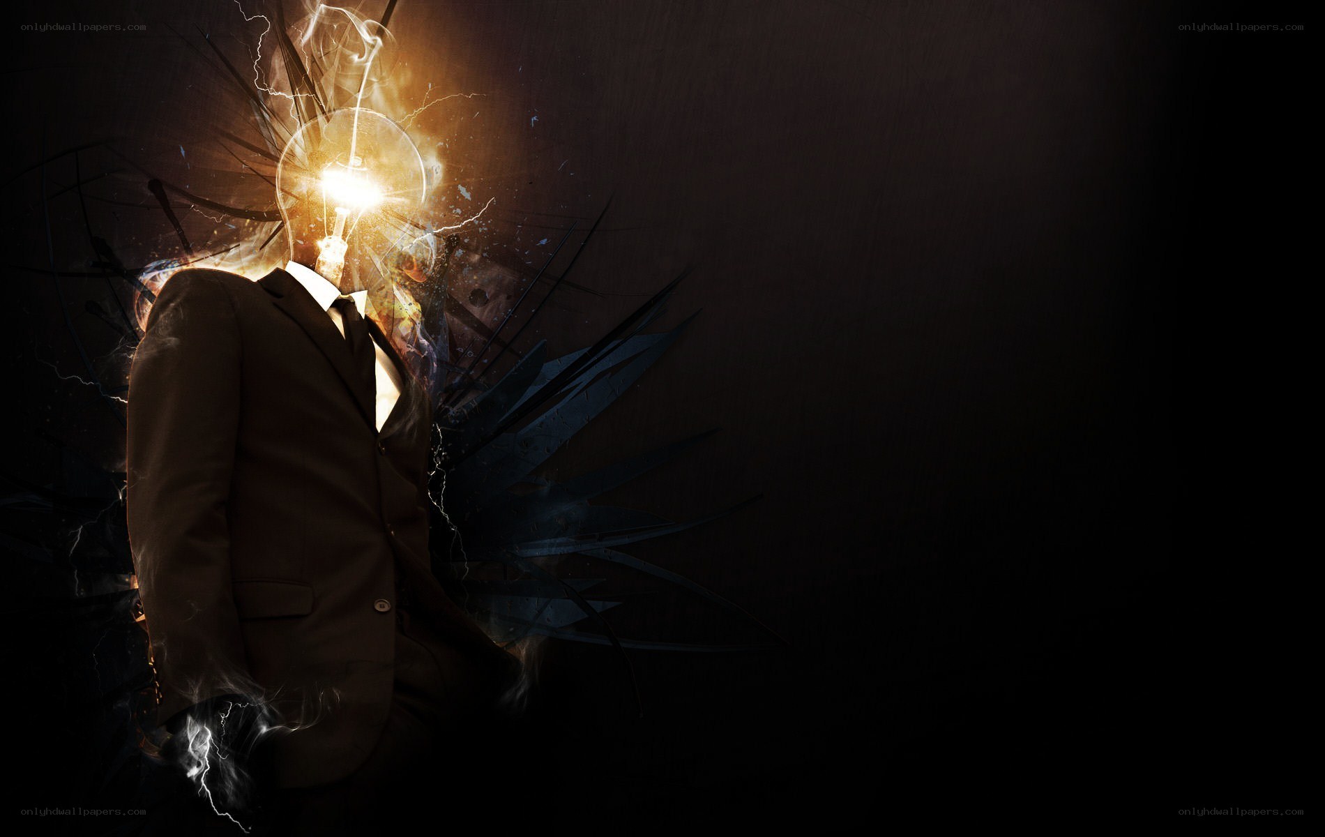 man with light bulb head