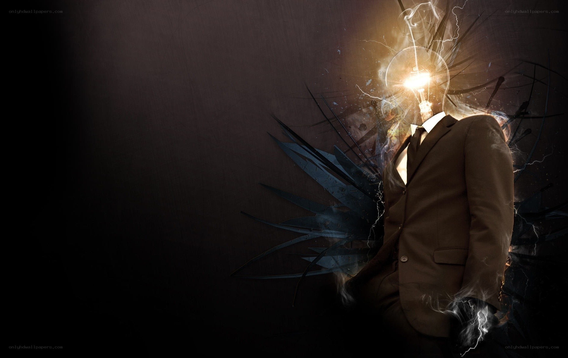 man with light bulb head