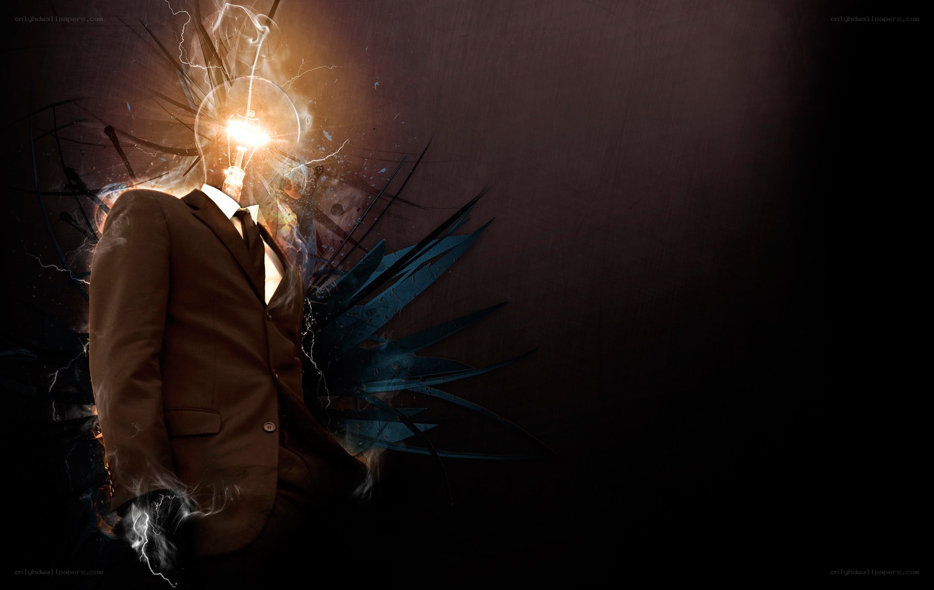 man with light bulb head