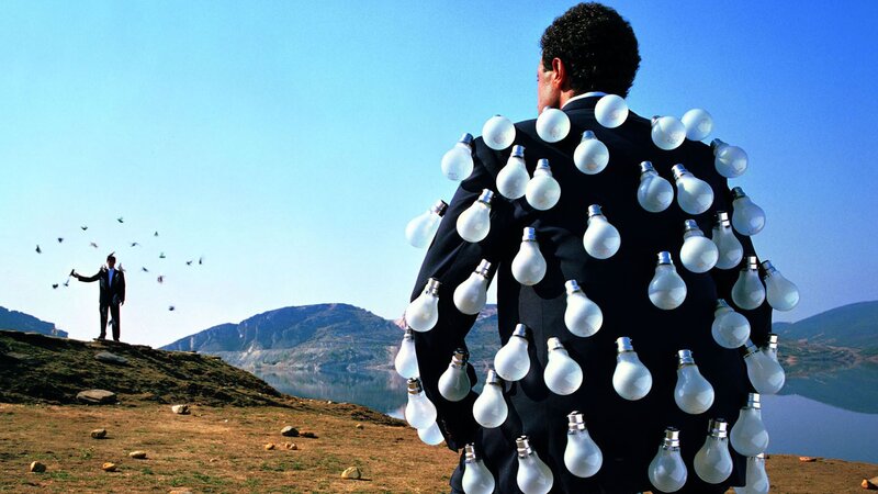 Man with Light Bulbs