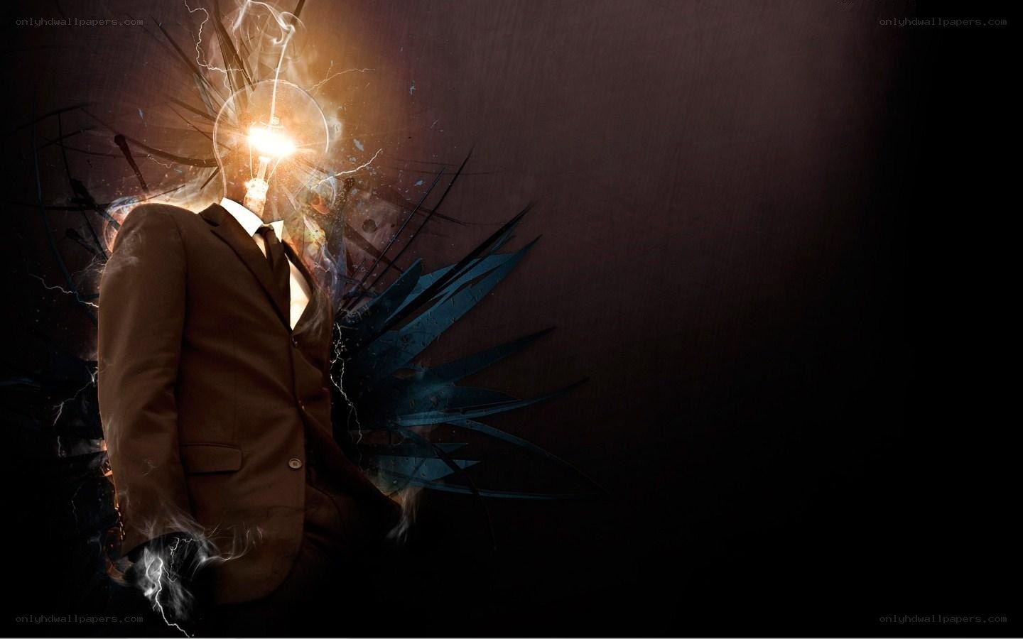 man with lightbulb head