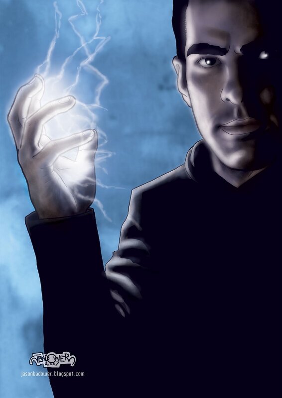 man with lightning in hand