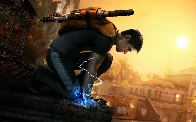 Man with Lightning Powers — Yellow, Dramatic, Sunset, Digital Art