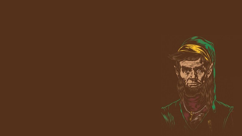 Man with Long Beard — Brown, Serious