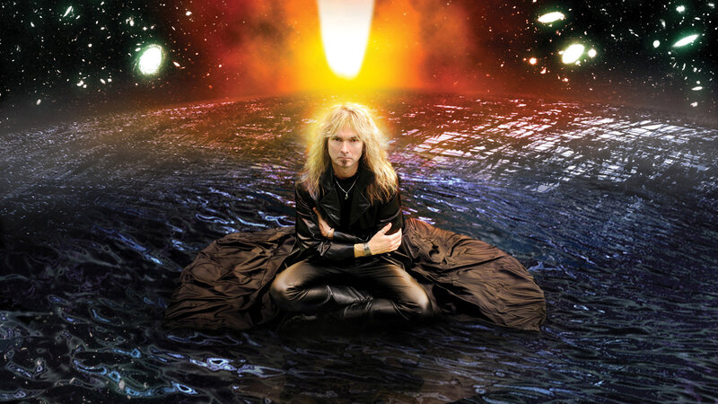 Man with Long Blonde Hair — Black, Dramatic, Digital Art