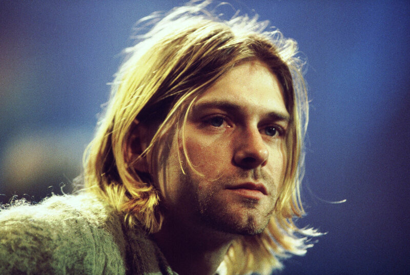 Man with Long Blonde Hair — Blue