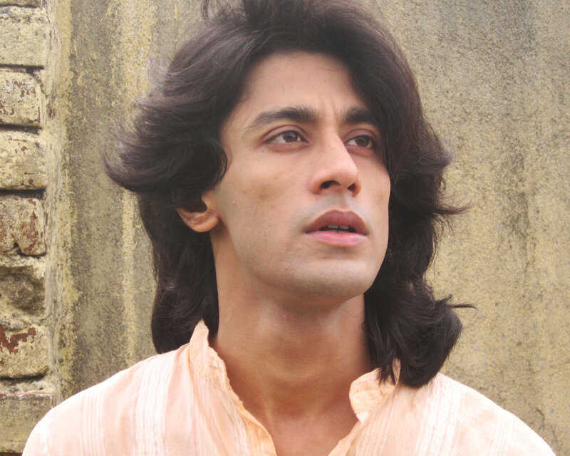Man with Long Dark Hair — Beige