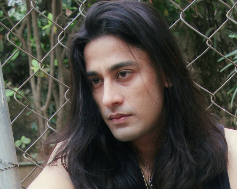 Man with Long Dark Hair — Black, Neutral
