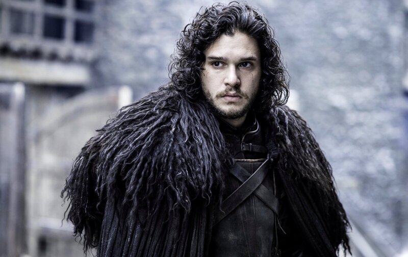 Man with Long Dark Hair — Black, Serious