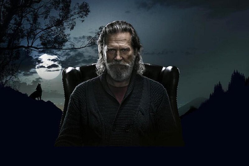 Man with Long Hair and Beard — Black, Dramatic, Night