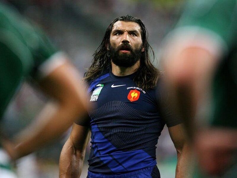 Man with Long Hair and Beard — Blue, Intense