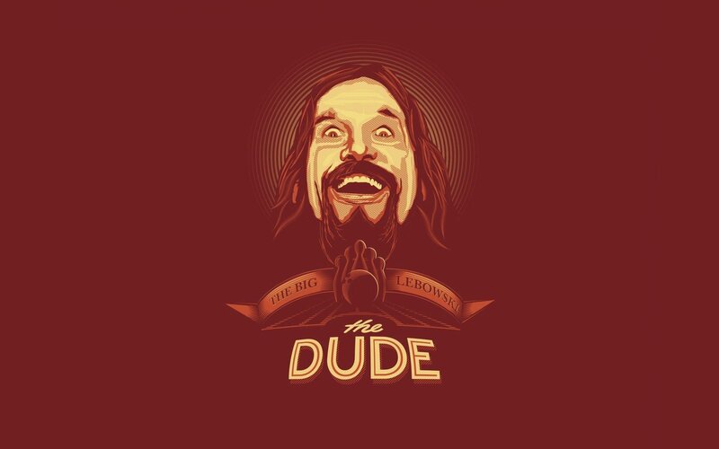 Man with Long Hair and Beard — Red, Dramatic, Illustration