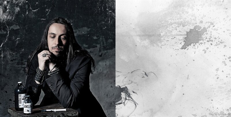 man with long hair and bottles