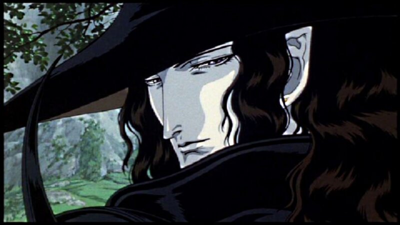 Man with Long Hair and Hat — Black, Dramatic, Afternoon