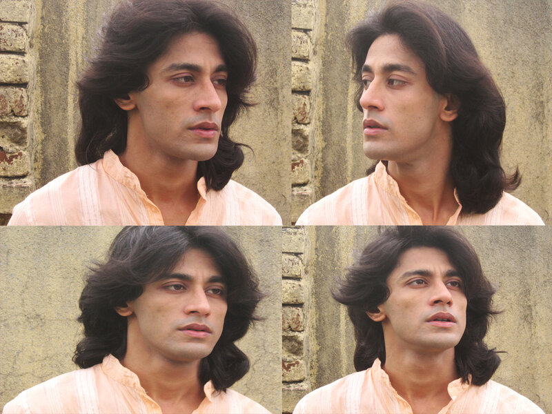 Man with Long Hair — Beige, Neutral