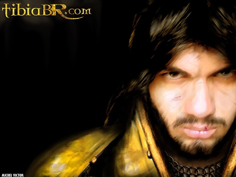 Man with Long Hair — Black, Dramatic, Digital Art, Armor